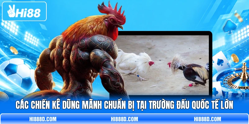 Các chiến kê dũng mãnh chuẩn bị tại trường đấu quốc tế lớn